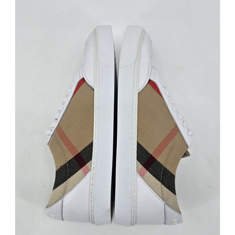 Burberry Women’s Salmond Vintage Check Low Top Sneakers White Beige 38.5 NWOB - Picture 6 of 10